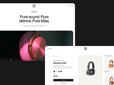 B&O Layout Exploration checkout layout minimal music product shopping store typography ui web design webs hop website