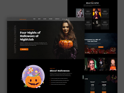 Halloween Landing Page 3d branding graphic design helloween landing page logo uiux web design