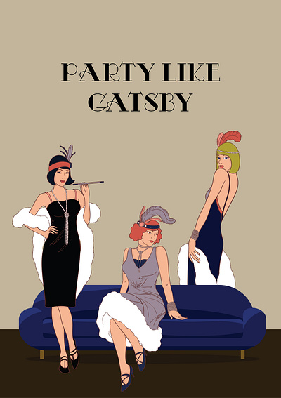 PARTY LIKE GATSBY designe graphic design illustration poster vector