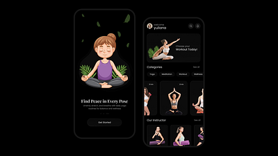 Daily Yoga and Fitness &Meditation App designinspiration designthinking graphic design interactiondesign mobiledesign ui uiuxdesign uiuxtrends userexperience uxui