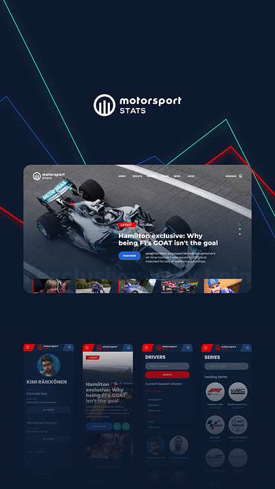 Stats🏎️ blue branding concept design first green main page motor motorsport portfolio racing red screen simple statistics stats ui webdesign widget widgets