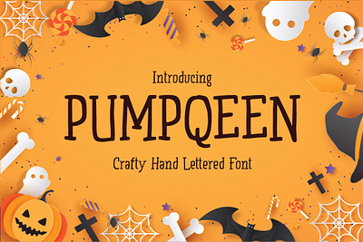 PUMPQEEN - Halloween Hand lettered Quirky Font app branding design graphic design illustration logo typography ui ux vector