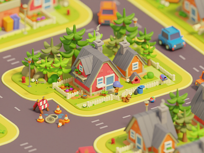 Neighborhood character color concept illustration