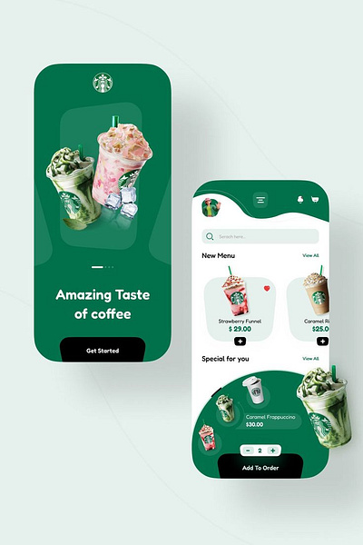 Starbucks Coffee App Design animation branding cofeeapp coffee design graphic design illustration logo mobileapp starbucks ui uiux vector web design