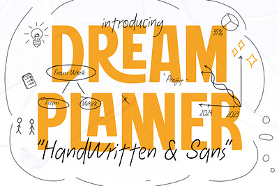 Dream Planner - Handwritten & Sans Draft Font app branding design graphic design illustration logo typography ui ux vector