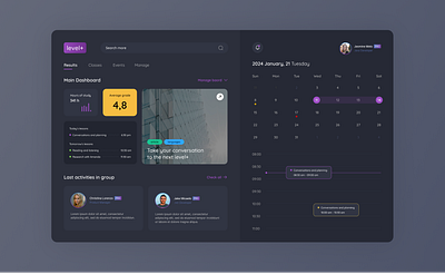 Study dashboard UI dark color dashboard product design school study ui ux