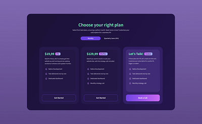 Subscription/Plan selection landing plan select plan sign up subscription ui ux