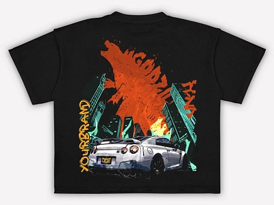 Godzilla | Streetwear T-Shirt Design apparel artwork fashion godzilla graphicdesign illustation merch nissan streetwear t shirt tshirt