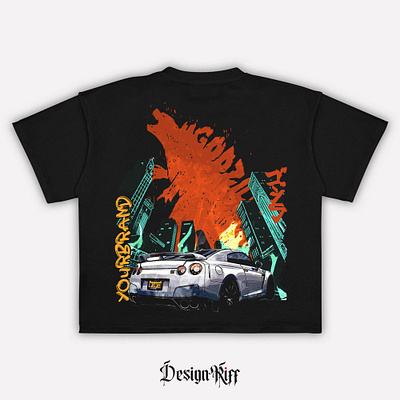 Godzilla | Streetwear T-Shirt Design apparel artwork fashion godzilla graphicdesign illustation merch nissan streetwear t shirt tshirt