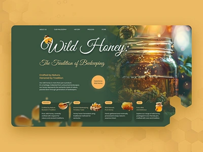 Wild Honey - Web Design Landing Page bee concept design design inspiration ecommerce ecommerce website homepage design honey honeybee honeyshop interface landing page service startup ui ui interface ux web design website website design