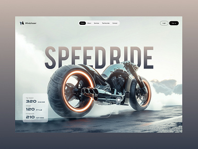 WindChaser - Racing Bike Website Design bike bike racing hero section landing page product design racing riding speed ui ux web web design web development website website development