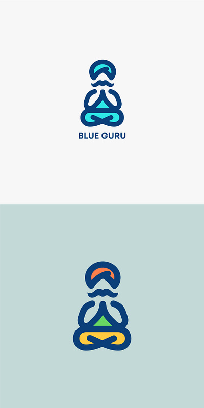 Blue Guru branding design graphic design guru line art logo logo design vector