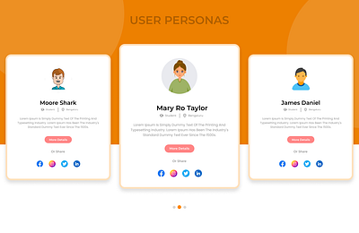 User Personas - UI/UX Design card daily ui design dribbbleshowcase personadevelopment social share students ui uidesign user personas user profile userinsights userpersonas uxdesign