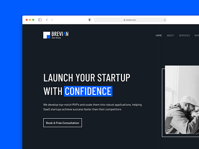 🟦 Startup Agency Web Design agency black and white blue branding coding dark design graphic design landing page mvp purple saas software software development startup trending ui ux web design website