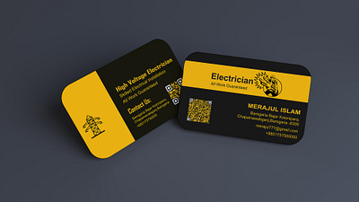 Electrician Bigness Card Design bigness branding card electcal graphic design logo personal card qr qr code design