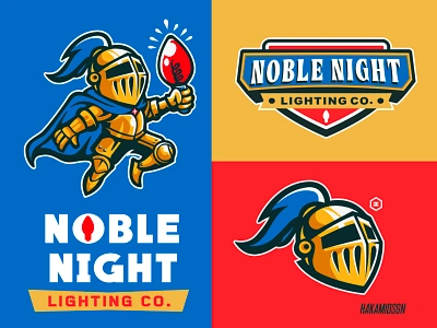 NOBLE NIGHT LIGHTING CO. baseball basketball branding brandinglogo knight knightlogo logo logoknight logopack mascot mascotpack sport