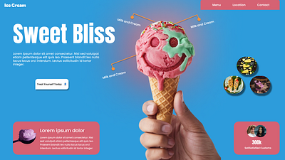 Ice Cream Website Hero Section figma ice cream landing page ui uiux website design