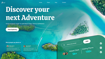 Travel website ui figma iceland landing page sea sea beach tour travel travel guide ui uiux