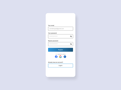 𝗥𝗲𝗴𝗶𝘀𝘁𝗿𝗮𝘁𝗶𝗼𝗻 𝗦𝗰𝗿𝗲𝗲𝗻 dailyui figma registration form ui ui design ui designer uiux