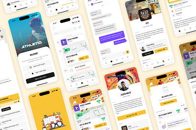 Athletes Manager Mobile App app design mobile ui uidesign ux
