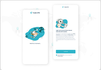 Trade VPN application graphic design landing page paw ui ux vpn