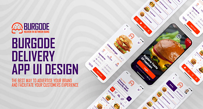 BURGODE™ - Heaven In Between Buns | Mobile App UI Design app design branding delivery app graphic design human friendly design logo ui