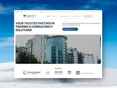 Trading Website - Evergreen 3d bangladesh branding china consultancy consultancy services evergreen graphic design market entry solutions marketing mockup partner trading trading company trading operations ui ux web design webflow wirehouse