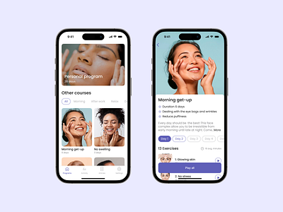 Face Fitness - Mobile App app app design beauty design health ios mobile app mobile app design ui