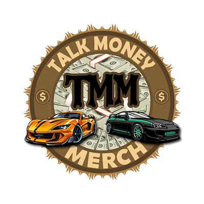 Talk Money Merch Logo Design 3d graphic design logo