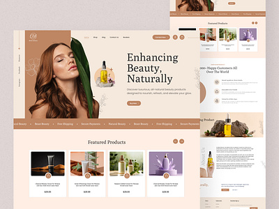 Beauty Product Landing Page UI Design animation beauty website branding design figma design graphic design landing page logo prototype ui ui design ui designer uiux vector web layout web layout design website design website designer