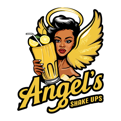 Angel's Shake Ups Logo Design by Top Web Design US graphic design logo