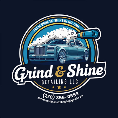 Grind & Shine Detailing LLC Logo Design by Top Web Design US graphic design logo