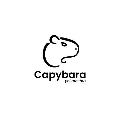 Capybara logo line art style capybara line art logo