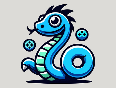 Ssssss 🐉 animal app blue branding cartoon cute design dragon graphic design grey icon illustration lizard logo reptile serpent snake ui vector