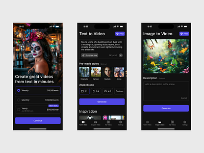 AI Video - Mobile App ai ai video app design artificial intelligence ios mobile app