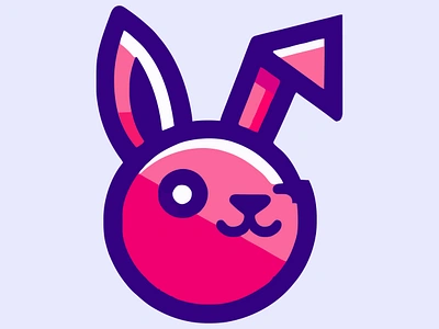 Trix 🐇 animal app branding bunny cottontail design doe ears graphic design hare illustration light purple logo pink purple rabbit trix ui vector wink