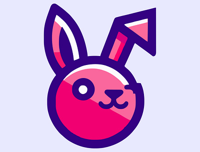 Trix 🐇 animal app branding bunny cottontail design doe ears graphic design hare illustration light purple logo pink purple rabbit trix ui vector wink