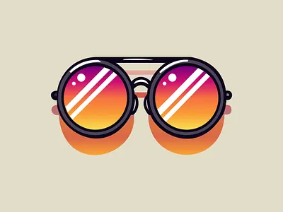 Sunset Shades 🕶️ amber app branding cool design glasses graphic design illustration logo orange reflect reflection shades sunglasses sunset tan ui vector