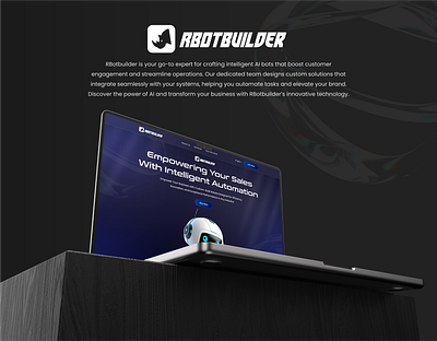 RBotbuilder - An AI Robot Builder's Website ai branding figma graphic design illustration landing page logo design mobile design mockup motion graphics product design prototyping section seeamahmod typography ui uiux user interface ux web design