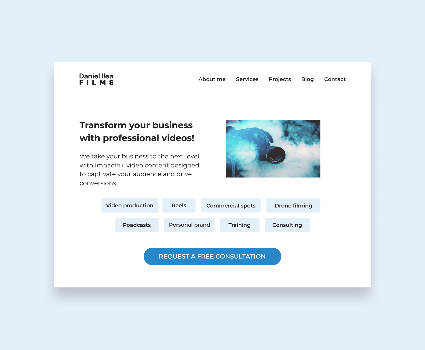 Video landing page - UI design app branding design desktop digital video film interface landing page logo product design splash screen ui ui design uiux ux ux design video video landing page web web design