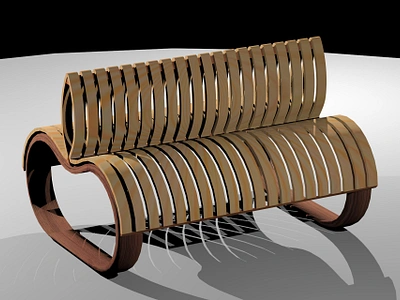 Park bench 3d bench graphic design interior