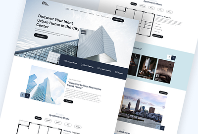 Property-Real Estate Landing Page apartment app design architecture building home housing interface landing page minimalist product design property real estate agency realestate rent rental residence ux research website ui