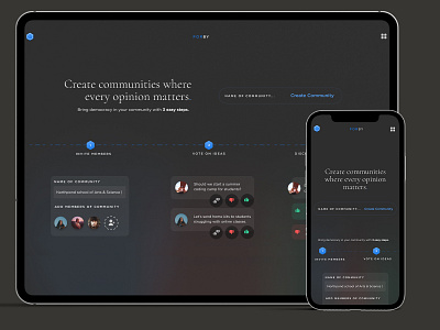 Community Application by Ryaz community design landingpage minimal mobile premium social ui