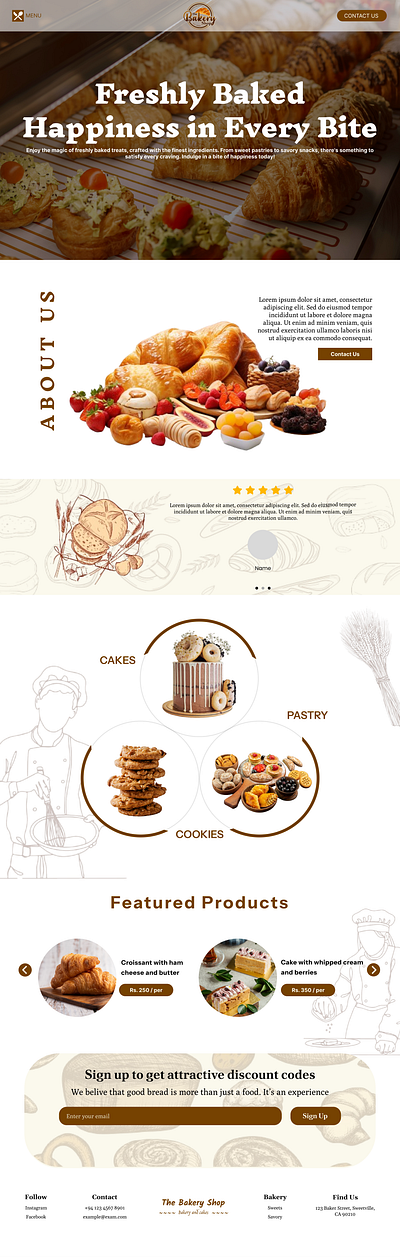 🎨 UI Design for The Bakery Shop 🍞 bakery website figma ui ui design