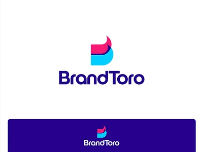 BrandToro b brand bull horns logo modern simple toro