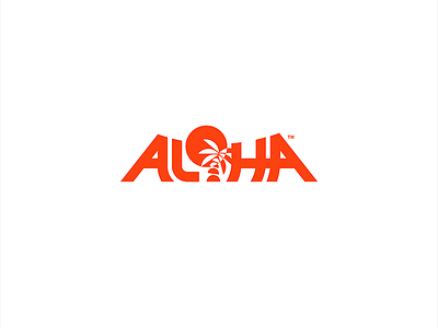 Aloha aloha logo orange palm