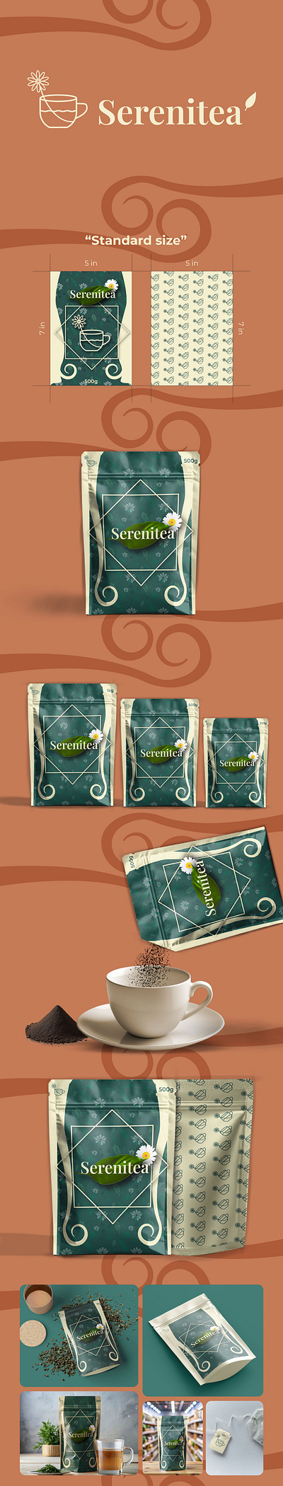 Tea pouch packaging design. graphic design product design