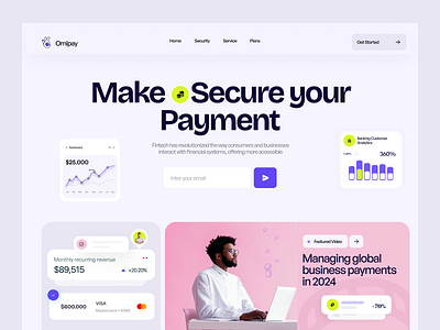 Fintech Website Design-Omipay best header ui business design finance landing page finance website fintech card fintech landing page fintech ui fintech website design header minimal website modern website payment payment website design saas fintech saas website design ui uidesign uiux design webdesign