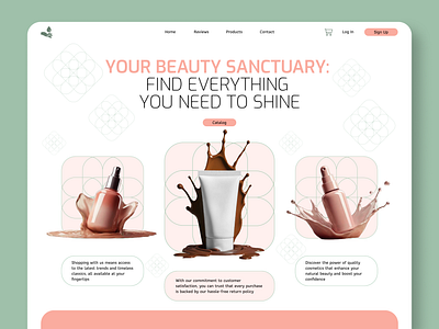 Cosmetics store main screen design ui ux web design