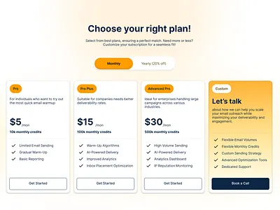 Multi-Teir Subscription Section branding design minimal modren motion graphics multi teir subscription section pricing plan section subscription plan ui user interfaces webpage section